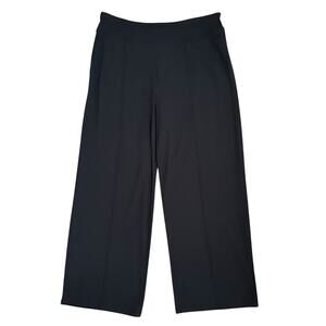 J.Jill Wearever Black Pull On Pants Women Large Seamed Full Leg Career Travel